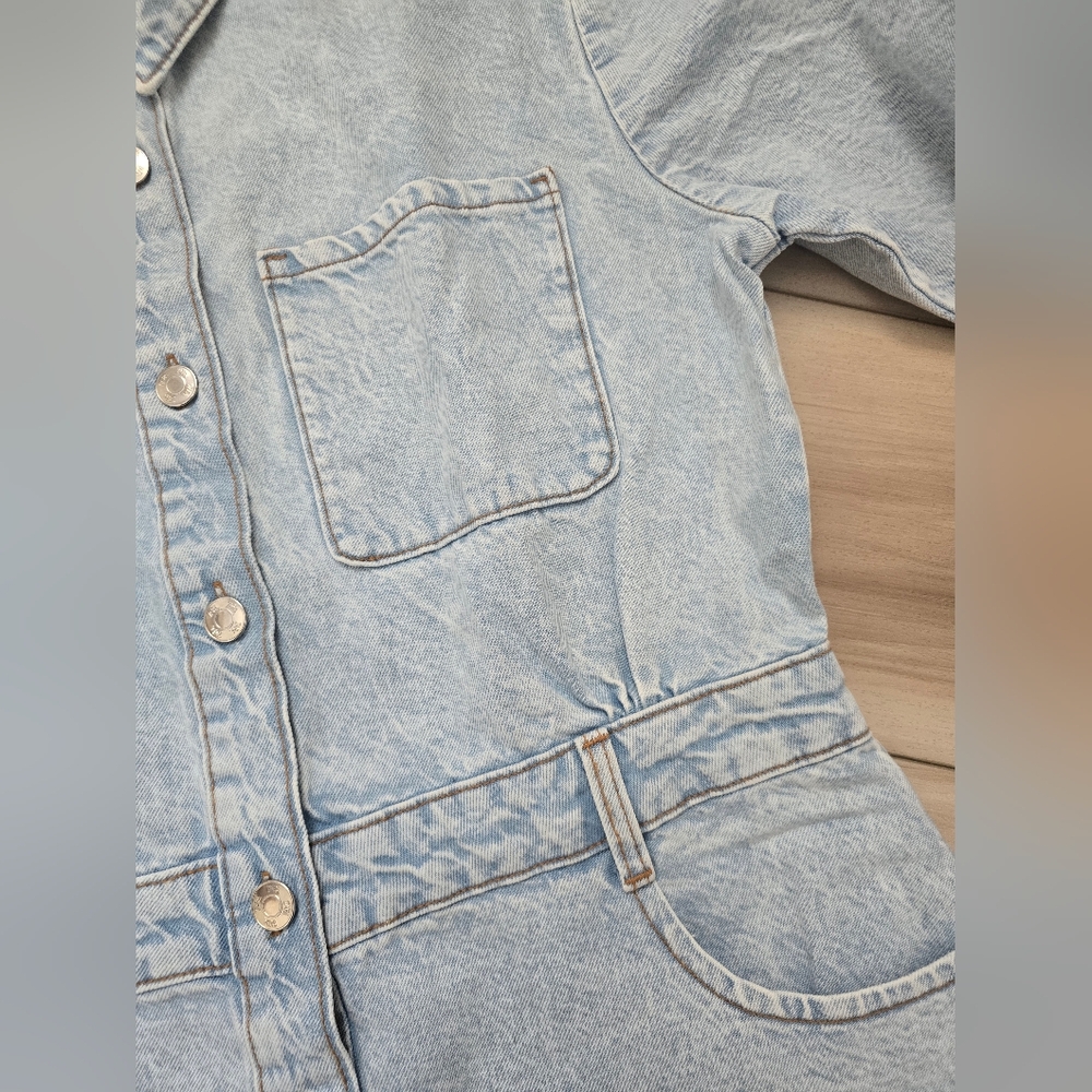 NEW Zara BUTTON DOWN LONG SLEEVE DENIM MIDI DRESS - Picture 14 of 15